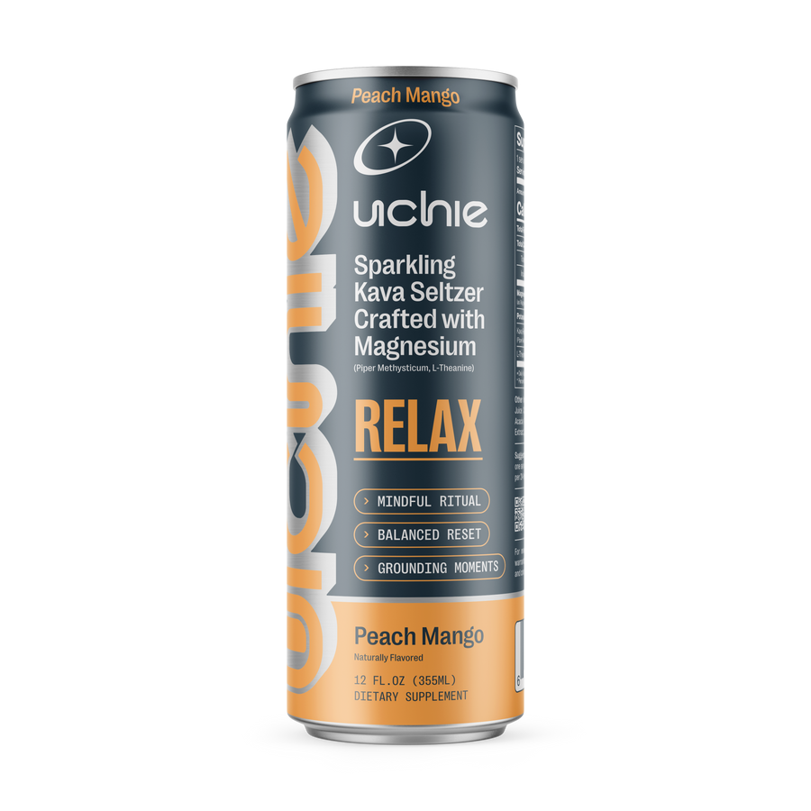 Uchie Relax Peach Mango sparkling kava seltzer can