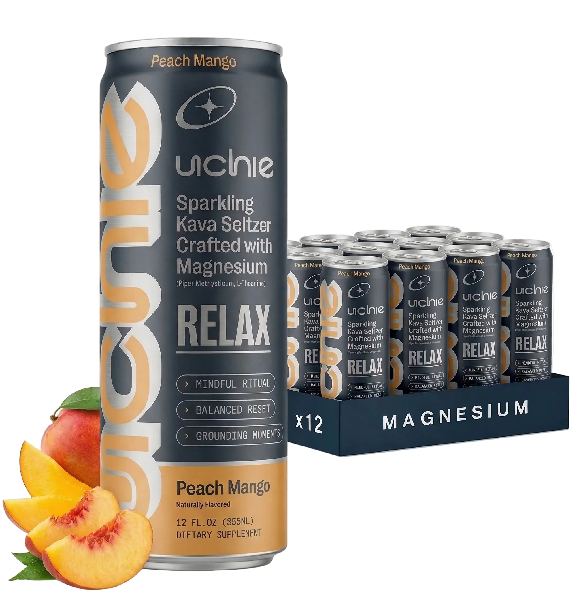 Uchie Relax Peach Mango kava seltzer 12-pack