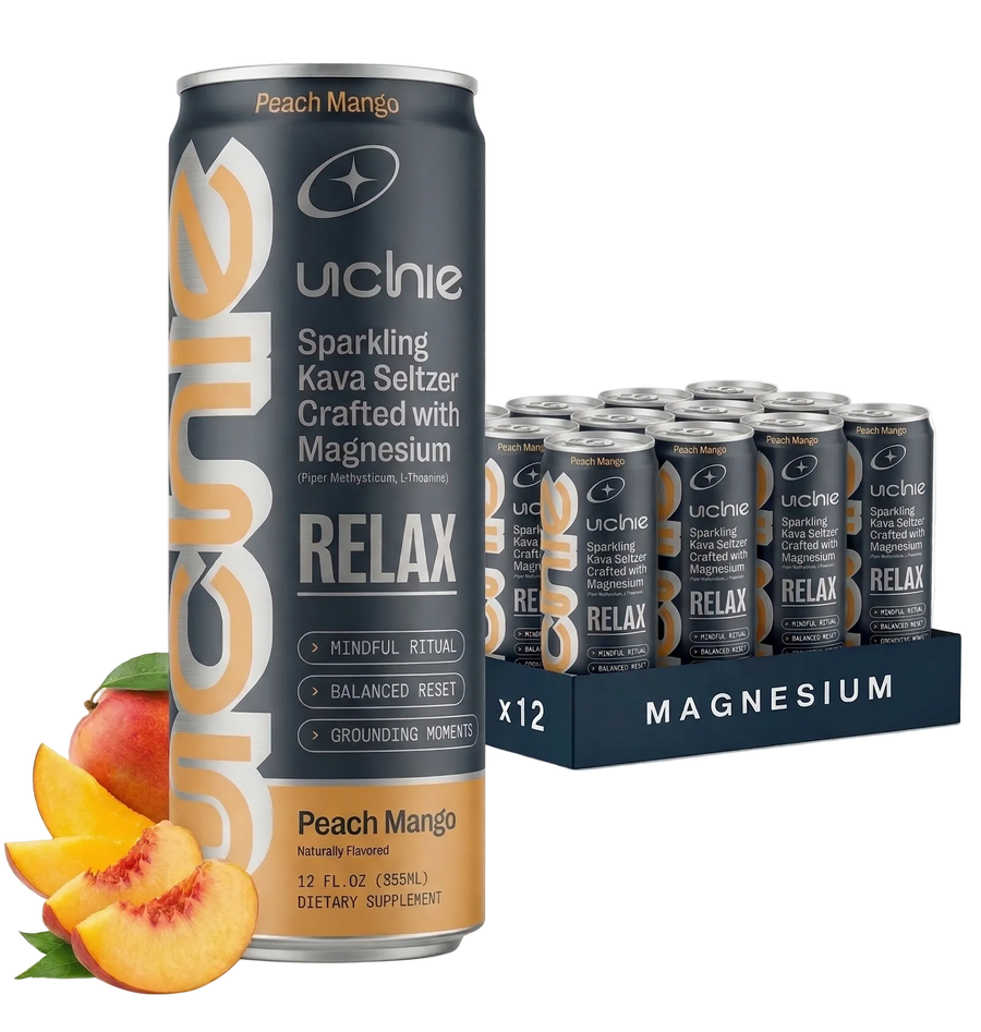Uchie Relax Peach Mango kava seltzer 12-pack